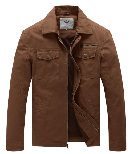 WenVen Mens Casual Canvas Cotton Military Lapel Jacket | Spring-Fall Utility Workwear Coat Regular Big Tall Sizes product thumbnail 13