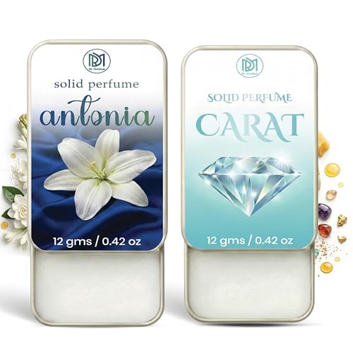 Image of Dr.Mashur Solid Perfume |Carat&Antonia Alcohol Free Wax Perfume Balm, Long Lasting | Pocket Tin 12g, Pack Of 2| Non Greasy Smooth Glide, Travel Friendly Men And Women