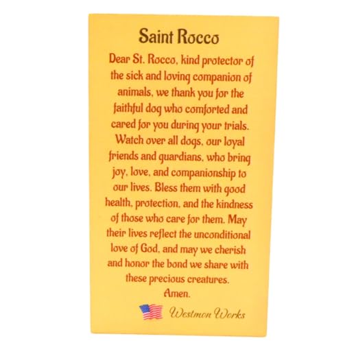 Westmon Works St Rocco Medal Patron Saint of Dogs Set with Italian Collar Medallion and Holy Card2