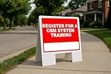 Register For A Crm System Training Write On Me Red Folding Coroplast A-Frame with Double-Sided 23in x23in