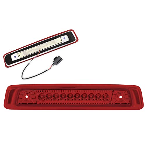 PM PERFORMOTOR Full LED 3rd Third Brake Light High Mount Stop Light Compatible with Jeep Commander 06-10,Chrome Housing/Red Lens
