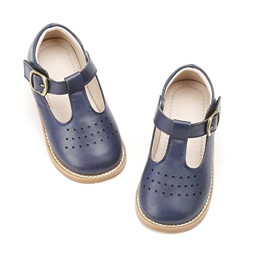 Image of Kiderence Toddler Girl Mary Jane School Uniform Dress Shoes Oxford Flats | Wide Toe Box Great Comfort for Student Shoe and Flower Girl Shoe for Wedding, Parties, Church