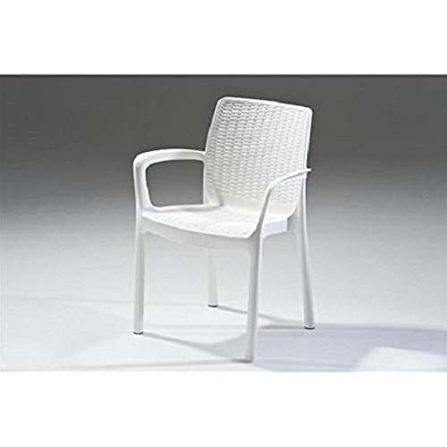 Keter Bali Silla de jardín Exterior, Color Blanco, 206044, 1 x