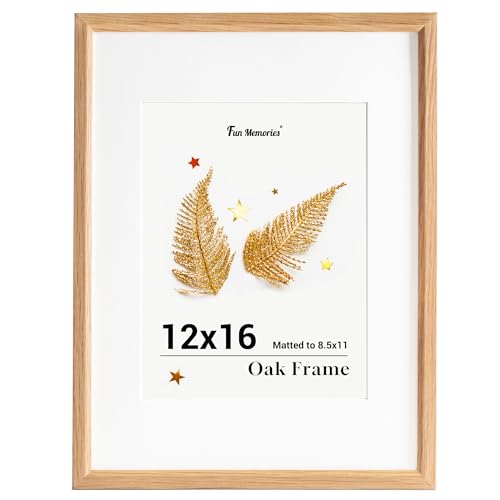 壁用12x16インチのオーク写真フレーム、12x16インチのフレーム、マット仕上げの8x10インチ、100%無垢オークウッドポスターフレーム、壁装飾用、1パック