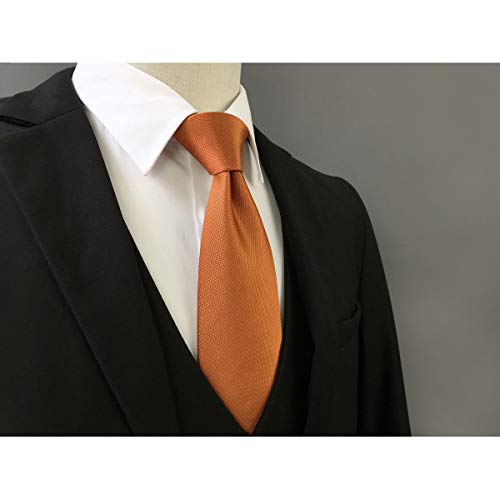S&W SHLAX&WING Gravatas masculinas cor sólida laranja gravata de seda skinny 6cm