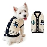 PSBPSB Dog Sweaters for Small Dogs,Dog Shirt Warm Knit with Monster Pattern, Dog Cardigan for Small Dogs Boy Girls Cat, Dog Clothes for Yorkshire Terrier Tiny Puppies, Fits 1-4 lbs (Black White,XS)