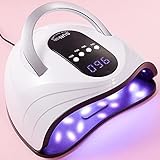 Nail Dryer, 120W Nail UV Light Gel UV Led Nail Lamp Professional Nail Light for Gel Polish Dryer, Automatic Sensor 4 Timers Portable Acrylic Gel Nail Light Home Use Large Space Led Lamp for Gel Nails