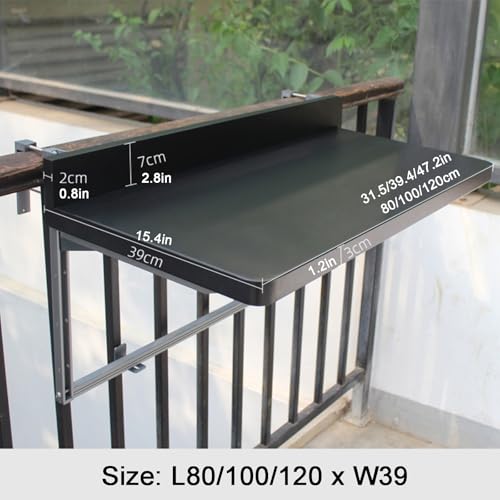 Table de balcon pliante haut de gamme design minimaliste noir