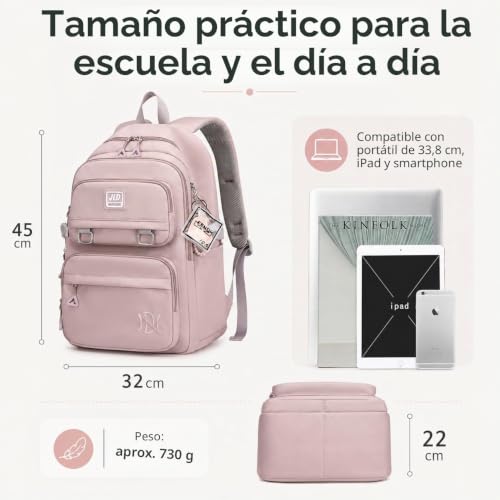 Mochilas impermeables JANSBEN 30L con multi-bolsillo para jóvenes 3