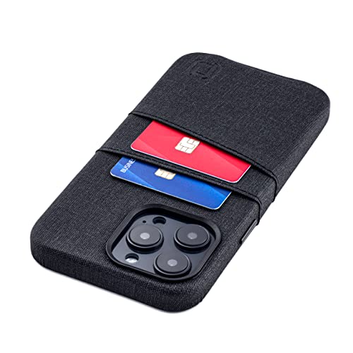 Dockem Iphone 14 Pro Max Card Case With Built-In Metal Plate For Magnetic Mounting & 2 Card Holder Pockets: Luxe M2 Wallet, Canvas Style Synthetic Leather (Iphone 14 Pro Max, Black) #TOP19