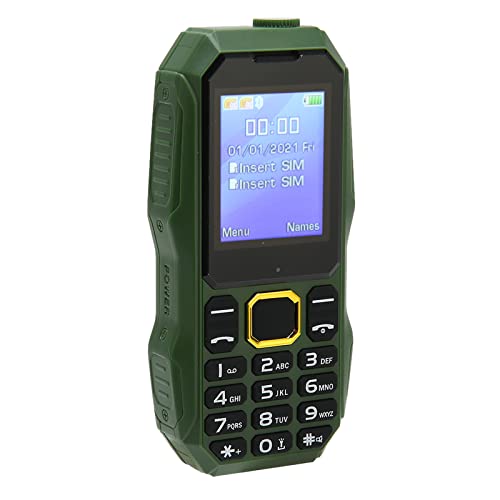 Teléfono inteligente robusto para personas mayores, teléfono móvil desbloqueado para padres mayores, personas con baja visión, tarjeta SIM doble, botones grandes, 5800 MAh, Radio, (verde)