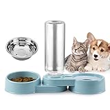 【Distributore Automatico di Acqua con ciotola per alimenti】: ciotole per cani, ciotole per gatti ,design 2 in 1, con una ciotola automatica per l'acqua, riempirà l'acqua nel piatto automaticamente e aiuta a mantenere l'acqua riempita e pulita. Il design trasparente consente di osservare chiaramente l'alimentazione dell'animale domestico.