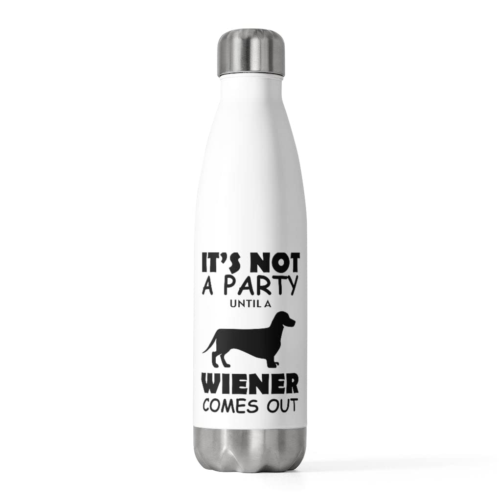 Botella aislada de 20 onzas, divertida salchicha de perro caliente, mascotas, cachorros, entusiastas de Doxie, dackel humorístico, 20 onzas