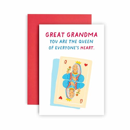 Huxters Birthday Day Card For Great Grandma Mother'S Day Card - Queen Of Everyone'S Hearts Great Grandma - 14.8Cm (Great Grandma)