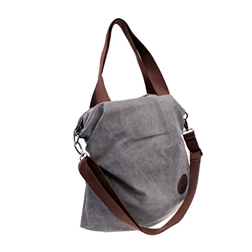 gazechimp Moda Feminina Bolsa De Lona Bolsa De Ombro Crossbody Sacos Sacola Bolsa Ocasional - Cinza