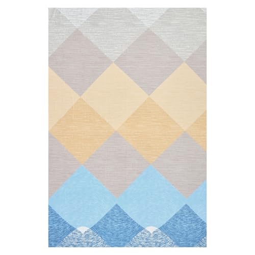 Image of 300 TC Geometric Pattern Glace Cotton Single Bed Bedsheet for Single Bed with 1 Pillow Cover | Wrinkle Free Soft Hypoallergenic | Bedding Set Lightweight Breathable Bed Sheet - 60X90 inch