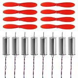 JUZITAO 2 Sets 716 Coreless Motor 3.7V 7x16mm Motor 19000KV 45000 RPM Brushed Motors with 55mm CW CCW Propeller Compatible with FPV RC Quadcopter