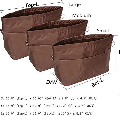 Joqixon Nylon Purse Organizer Insert Tote Organizer Insert With Zipper Closure #TOP6
