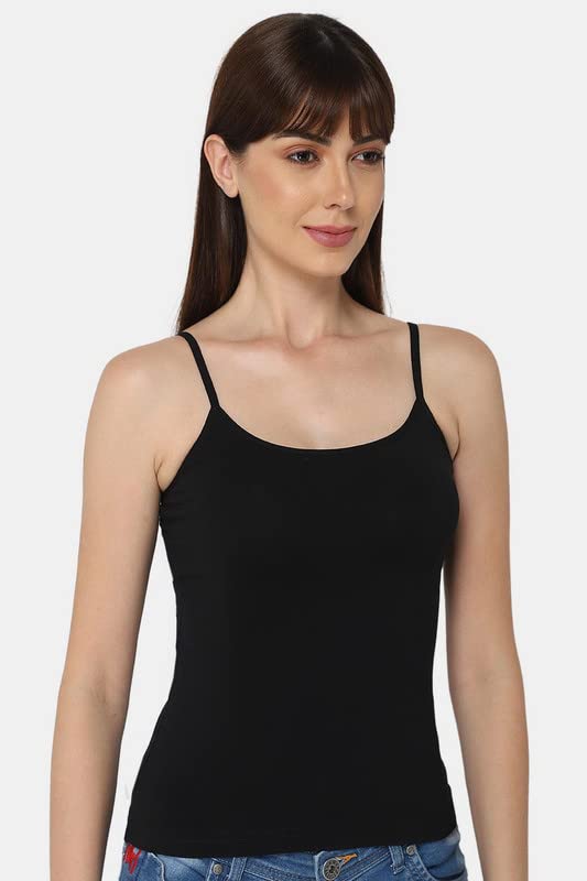 Image of INTIMACY LINGERIE Women's Cotton Lycra Stretch Camisole /Spaghetti with Adjustable Straps Combo Pack