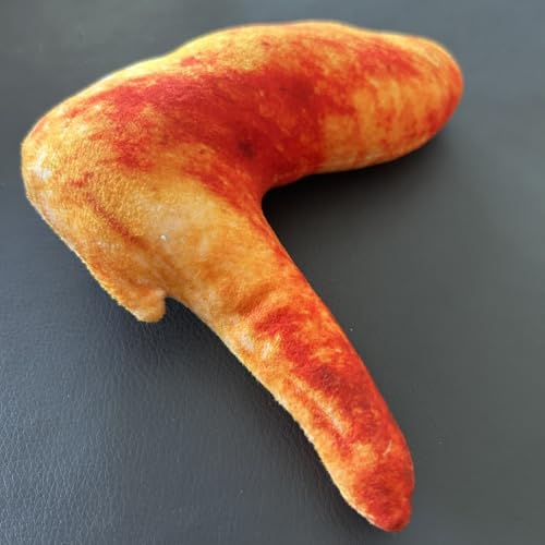 Brinquedo Mordedor Pet de Pelúcia Com Apito - Formato Asa de Frango - Para Cães - Resistente