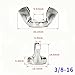 BolznWiz 20PCS 3/8-16 Wing Nuts, Stainless Steel 18-8 (304), Butterfly Nut for Industrial & Home Use