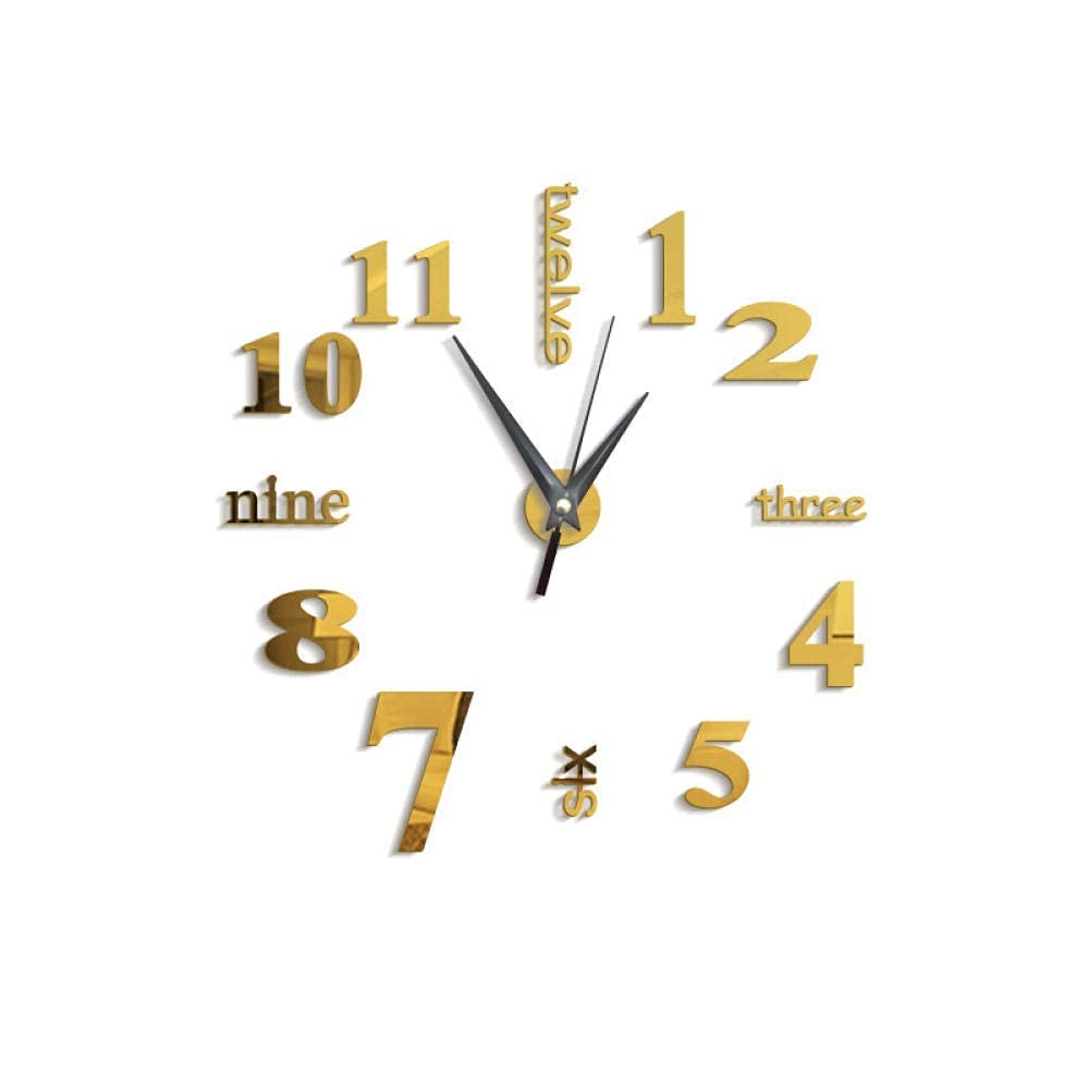 Orologio da parete fai da te ecologico design adesivo per soggiorno – divertente decorazione da parete con effetto stereo e ago nero