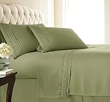Southshore Fine Linens® 4-piece 21 Inch Deep Pocket Sheet Set with Beautiful Lace - SAGE GREEN - Queen