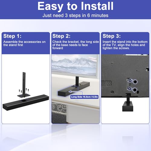 Metal TV Legs for Sony Bravia TV Legs Replacement Only Fit for Hole Distance of 40mm Center-to-Center Not Universal TV Stand Legs Replacement for Sony Please Check Hole Spacing and Model