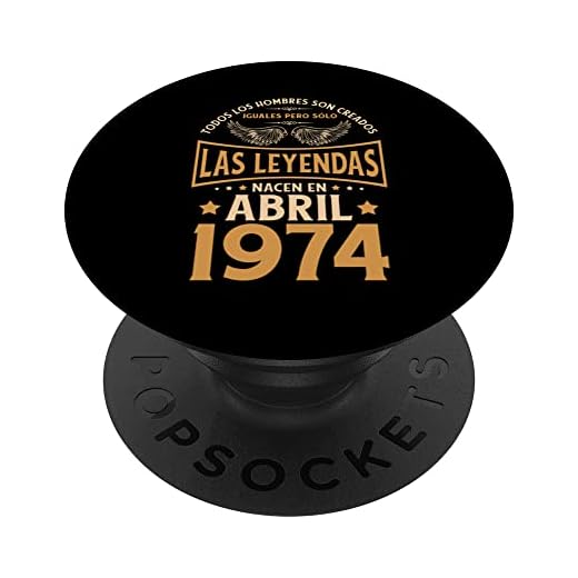 Cumpleaños Hombre Regalos Las Leyendas Abril 1974 PopSockets PopGrip Intercambiable
