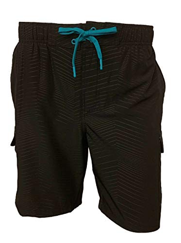 ZeroXposur Mens Axed 4 Way Stretch Board Short Swim Trunk Swimwear Black Chrome Small
