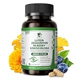 Lutein and Zeaxanthin Supplements - Advanced AREDS 2 Eye Vitamins - Bilberry Supplement for Eyes, with Astaxanthin, Ginkgo Biloba, Sodium Hyaluronate - for Eye Health & Brain Support, 120 Capsules