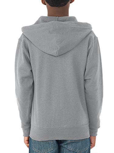 Jerzees boys Fleece Sweatshirts, Hoodies & Sweatpants Hooded Sweatshirt, Full Zip - Oxford Grey, X-Large US4