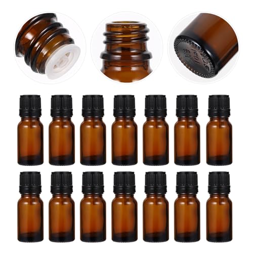 Botellas de Aceites Esenciales sin Fugas Vidrio Café para Evitar Oxidación 8