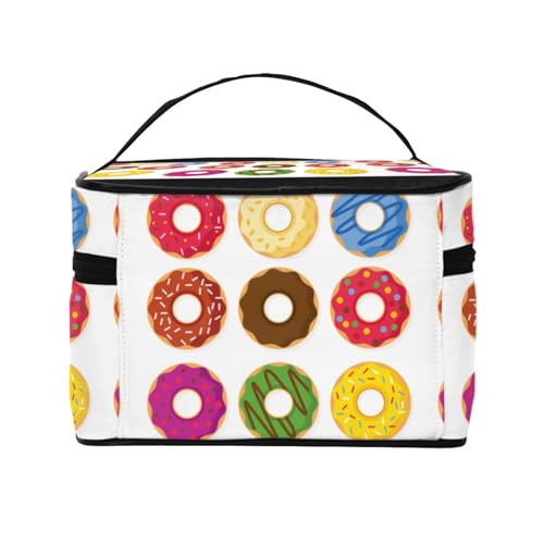 メイクボックス 化粧ボックス ドーナツ レディース メンズ コスメ収納ボックス 大容量 多機能 化粧品収納 旅行用品収納バッグ メイク収納 コスメバッグ 持ち運び便利 makeup organizer 小物入れ メイク道具入れ プレゼント CSMB-247