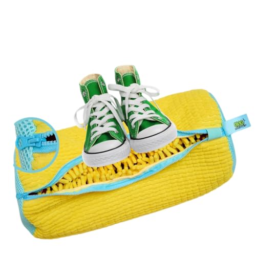 Image of Reusable Shoe Washing Machine Bag for Washer & Dryer Yellow Fits All Shoe Sizes Deep Cleaning Laundry Bag with Invisible Zipper Washable Organizer for Sneakers, Shoes, Socks & Toys