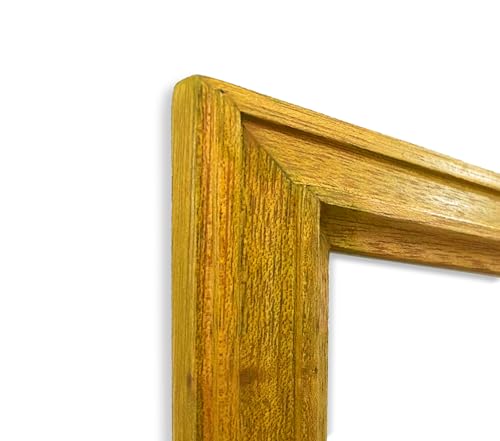 Image of A4 Size Wooden Photo Frame for Wall Decoration, Yellow Photo Frame with Mat, A4 size Photo Frame for Posters Photos and Artworks