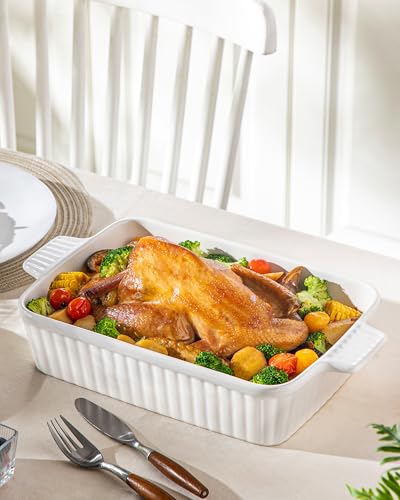 Malacasa BAKE-BAKE-WT01 4.4 Qt Baking Dish, 9X13 Large Casserole Dish For Oven, Ceramic Baking Pan, Rectangular Lasagna Pan Deep thumb #8