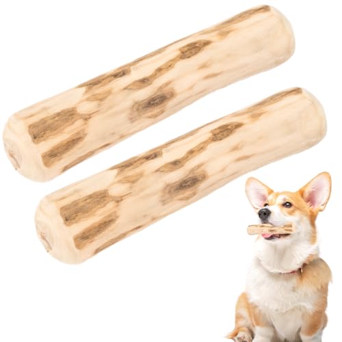 MOLZINY 2 Stück Kaffeeholz Kauholz Kauspielzeug Hund Hundespielzeug Kauen Stifte Kauen Kauknochen aus Kaffeeholz für Welpen für Kleine und Mittlere Hunde