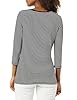 Amazon Essentials Women's Classic-Fit 3/4 Sleeve V-Neck T-Shirt (Available in Plus Size), Black White Stripe, Large #2