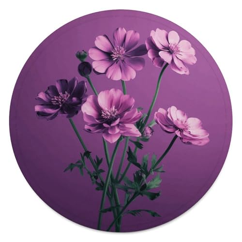 Couverture ronde 150 cm violette en plaid canapé et voyage - 5