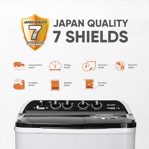 Image of SHARP 9.0 kg, 5 star Semi-Automatic Top Loading Washing Machine with HydroBlast Wash, Quadroniq Pulsator, Wave Dry Ring, 1300 RPM (ES-SD90NB-TS, Steel Grey, Pure Wave+)
