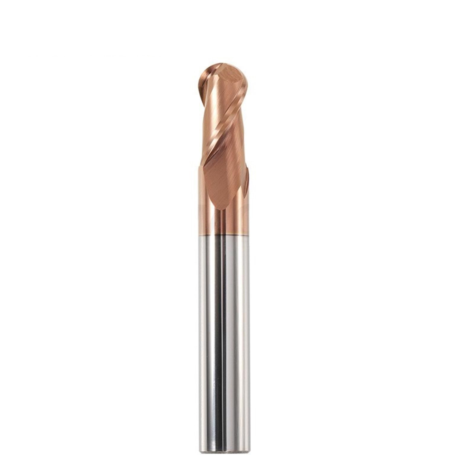 1 Stück HRC55 Kugelkopf-Hartmetall-Schaftfräser, 2-Flöten-CNC-Fräser Fräser R0.5-R6 Wolframkarbid-Kugelkopf-Schaftfräser CNC-Metallschneidwerkzeuge(R6x24x100x12D)