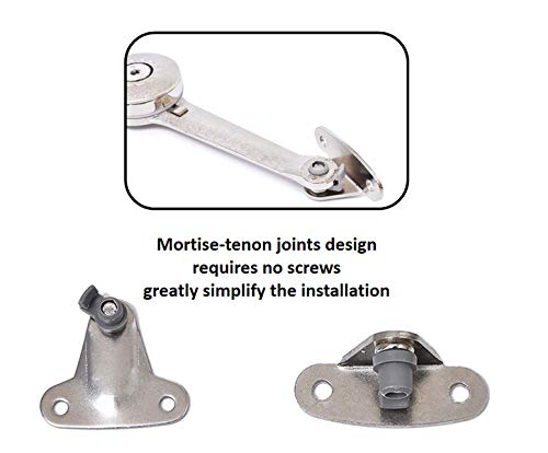 Lid Stay Hinge in Satin Nickel MOYODOR Folding Lid Hinge with Soft Close, Per...