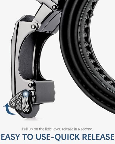 BOSTANTEN Ratchet Leather Belt For Men 2 Pack Dress and Casual with Adjustable Buckle, Trim to Fit4