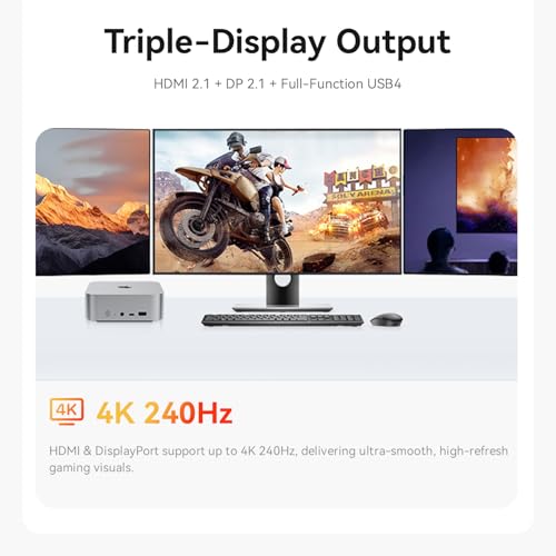 Image of Beelink SER9 MAX Mini PC, AMD Ryzen R7 260 (8C /16T, up to 5.1GHz), 32GB DDR5 1TB PCle4.0 SSD Mini Desktop Computer, WIFI6+BT5.2 + 10G LAN, Triple Display Output via HDMI+DP+USB4, W11 Pro Mini Computer