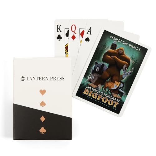 Lantern Press Cartas Póker Bosque Bigfoot 52 naipes