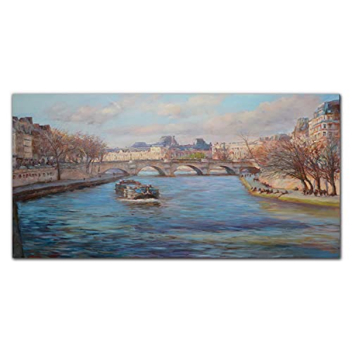Impression photo 140x70cm grand tableau arbre de pont de rivière