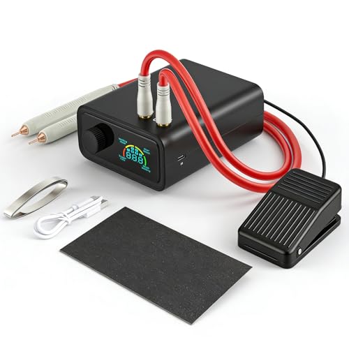 1 Poste à Souder par Points 11340W, Poste à souder à Batterie avec pédale, Bande de Nickel et Stylo de soudage par Points, pour Bande Nickel 0.15-0.3mm -...