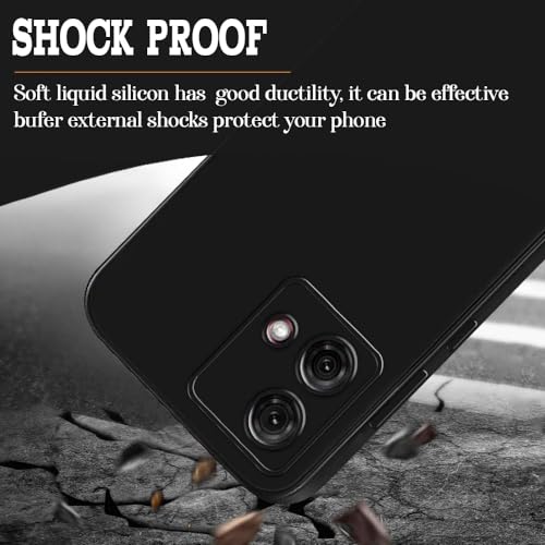 Image of Back Cover for Motorola Moto G84 5G | Full Camera Protection | Premium Liquid Silicon Case | Flexible Bumper Case for Motorola Moto G84 5G (Black)