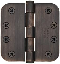 Emtek 9200 Steel Hinges (Pair) - HD - 5/8" Radius Corners - 4" x 4" - 920344 - Satin Brass (US4)
